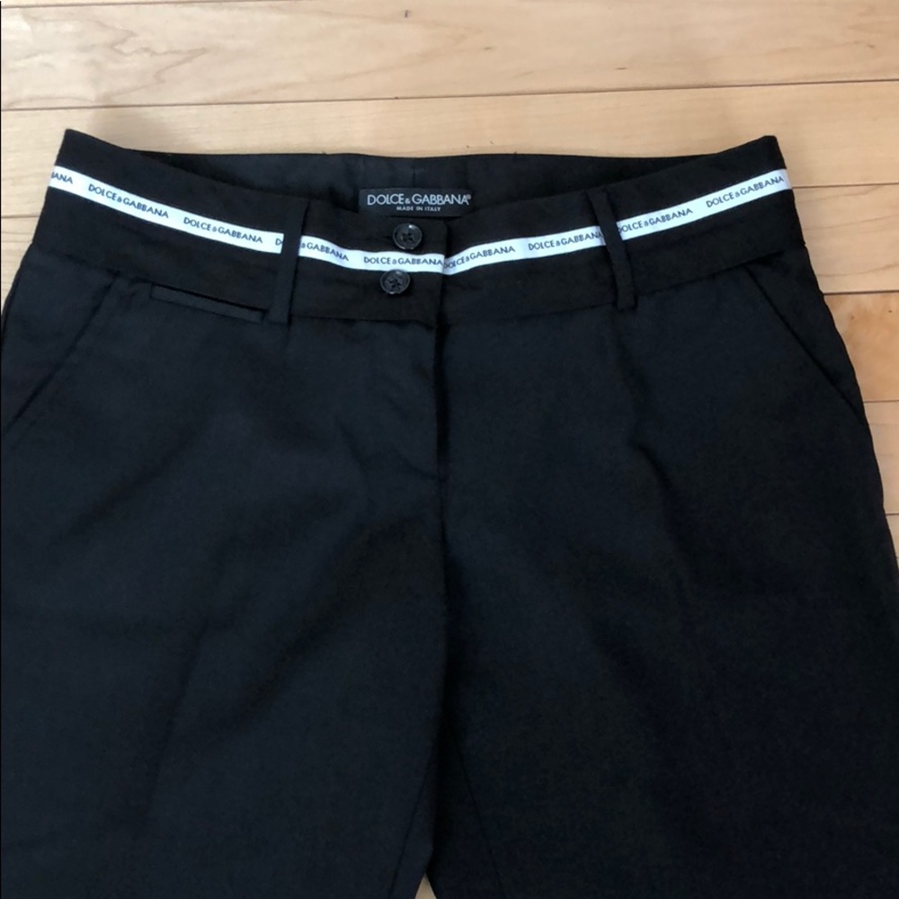 Dolce&Gabbana Black Wool logo pants Size 38